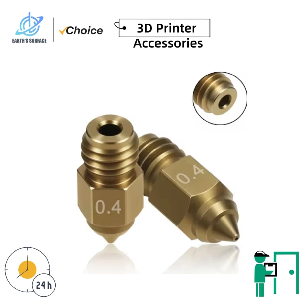 EARTH'S SURFACE Creality Ender 5 Max High Speed 3D Printer Parts Hotend Nozzle High Thermal Conductivity High Hardness