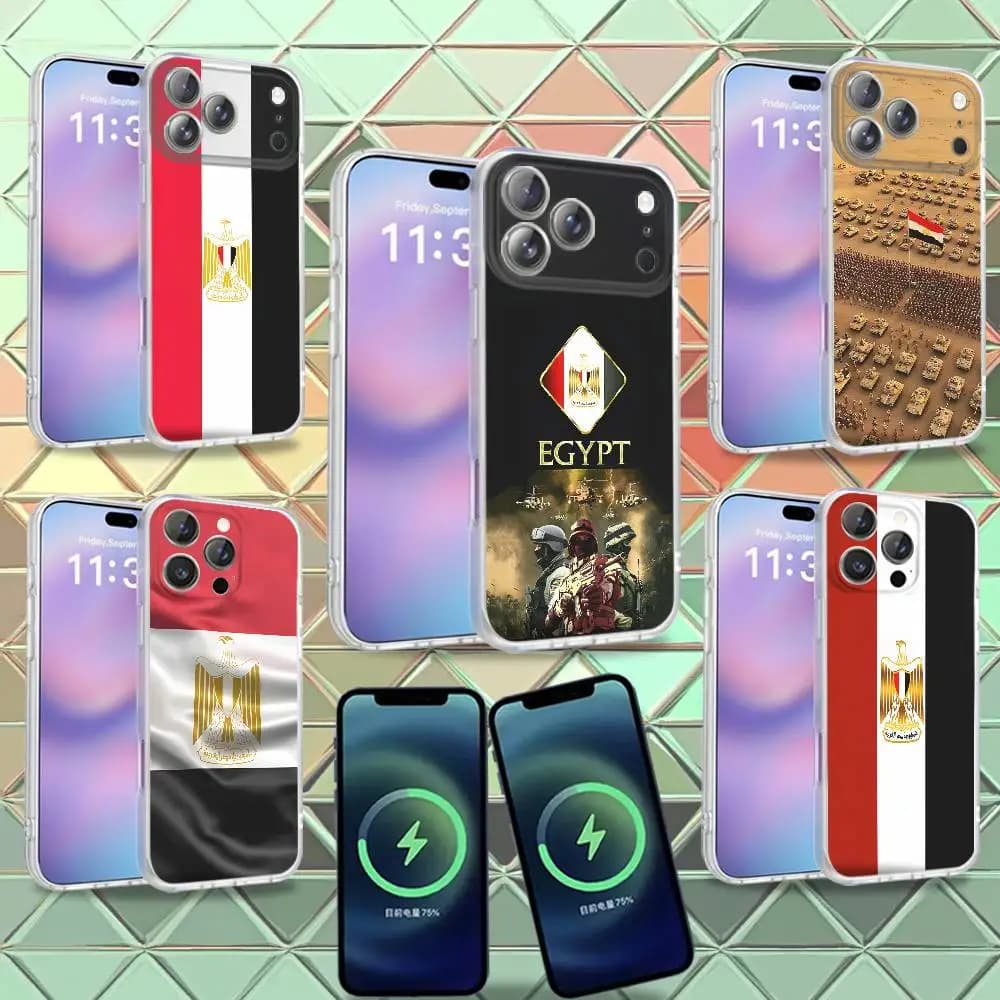 E-Egypt Flag For iPhone 17,12,11,14,13,15,16,Plus,Air,Pro,Max,E,Mini for Magsafe Magnetic Frosted Phone Case