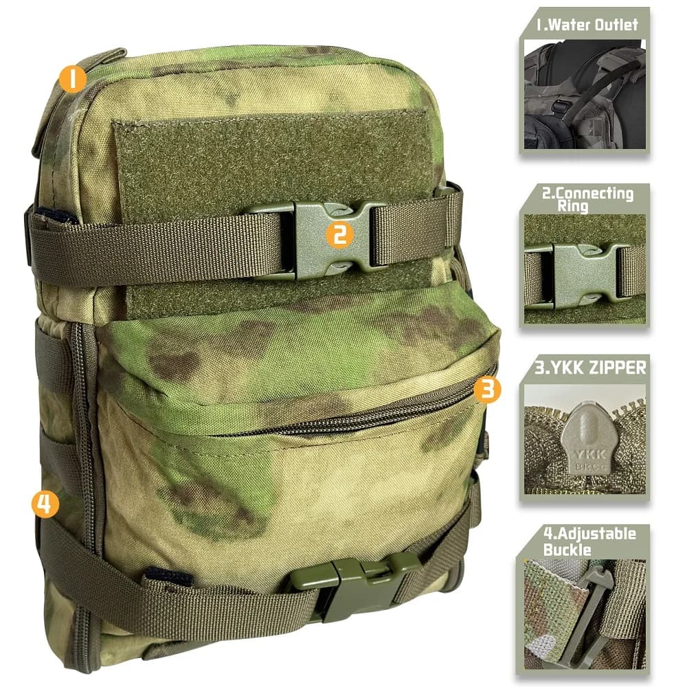 UNIONTAC 500D Nylon tactical vest Pouch Mini hydration bag Assault Molle Pouch Sport Water BagD hydration backpack