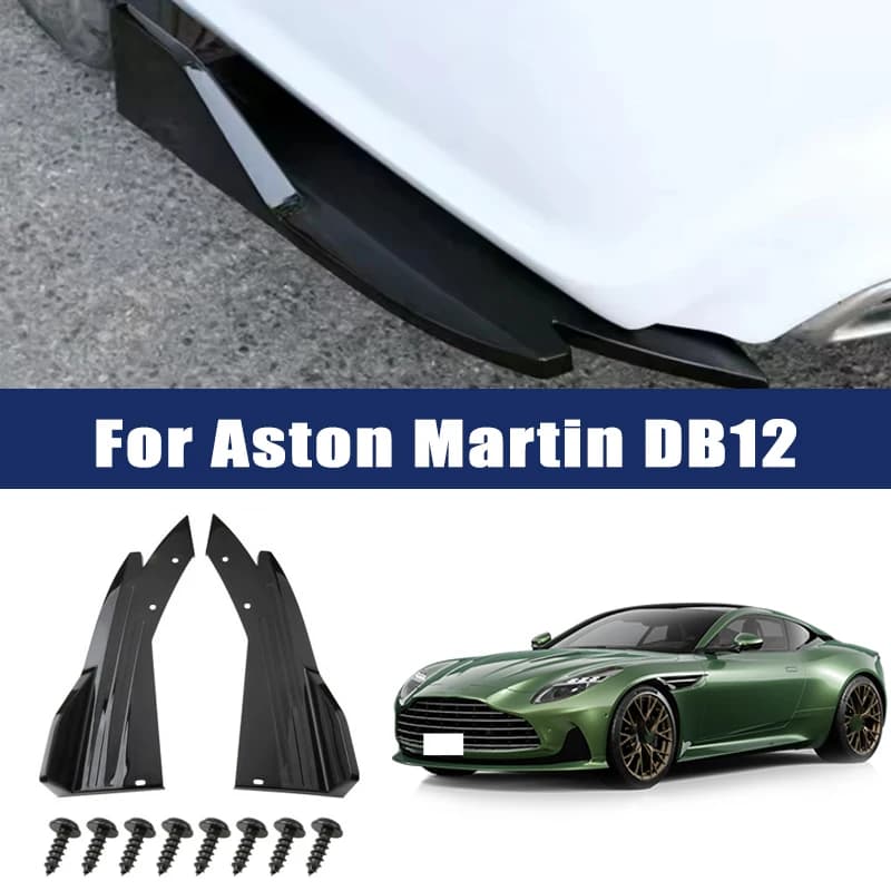 Car Rear Bumper Spoiler Lip Carbon Fiber Wing Trim Anti-crash Diffuser Side Skirt Wrap Angle Splitter For Aston Martin DB12
