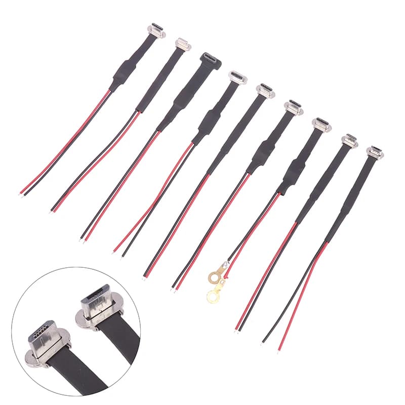 Connettore maschio micro USB tipo C con FPC 2 pin 3 pin; Cavo di prolunga piatto a ricarica rapida con resistenza R1 per telefoni cellulari