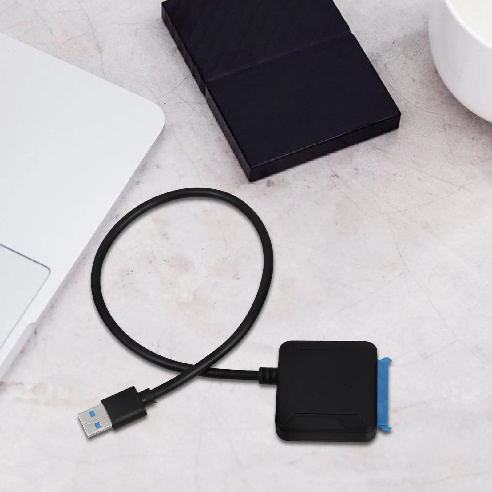 Cavo convertitore da USB 3.0 per HDD e SSD da 2,5 e 3,5 pollici, adattatore per disco rigido esterno, trasferimento dati veloce a 6 Gbps, backup.