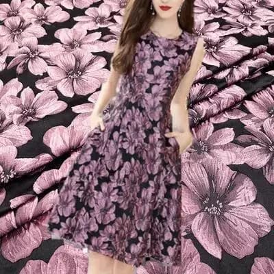 European Three-dimensional Embossed Yarn-dyed Jacquard Brocade Fabric Spring Autumn for Dress Wind Clothes Clothing Material