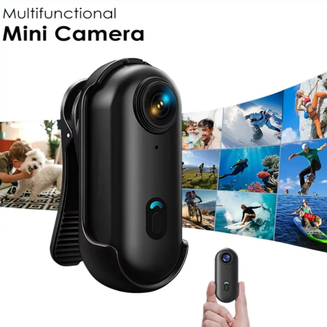 4K 1080P HD Pocket Action Camera, Portable POV Camera, Video Camera Wearable for Recording, Mini WiFi Camera for Helmet, Bicycle and Sport