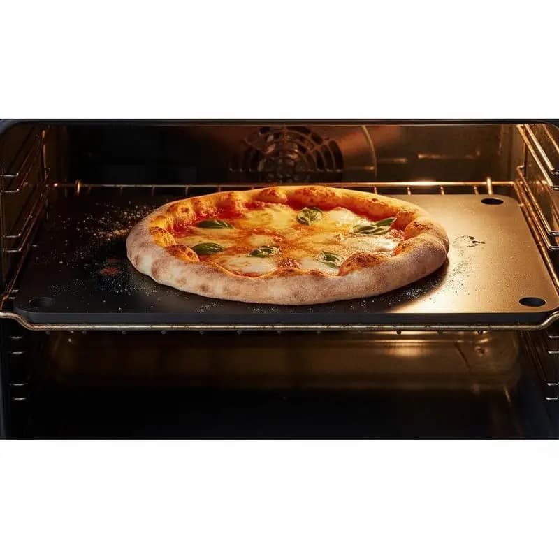 Pizza Steel, 20" x 14" x 3/8" Pizza Steel Plate for Oven, Pre-Seasoned Carbon Steel Pizza Baking Stone with 20X Higher Conductivity, Heavy Duty Rustproof Pizza Pan for Outdoor Grill, Indoor Oven