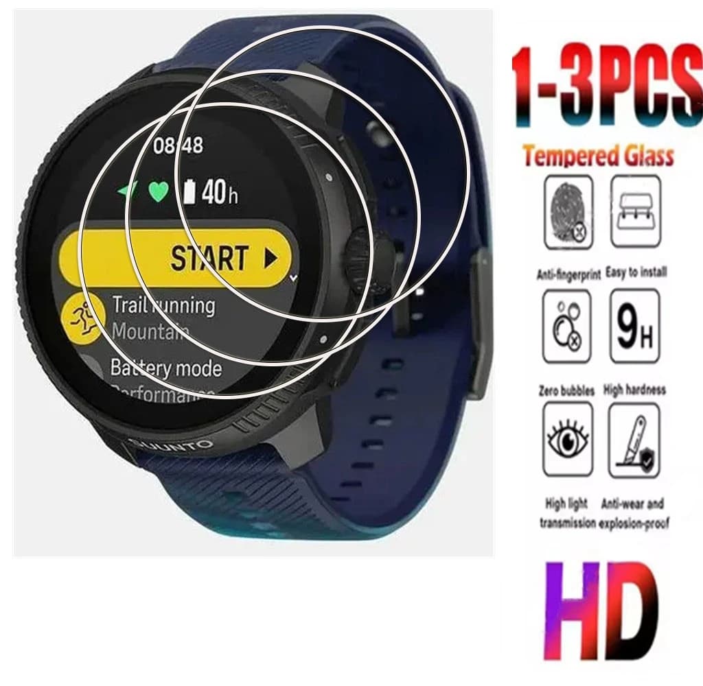 1-3PCS 9H HD Vetro temperato per Suunto Race S / Race Ocean RACE 2 Black Smartwatch GPS Watch Pellicola protettiva per schermo
