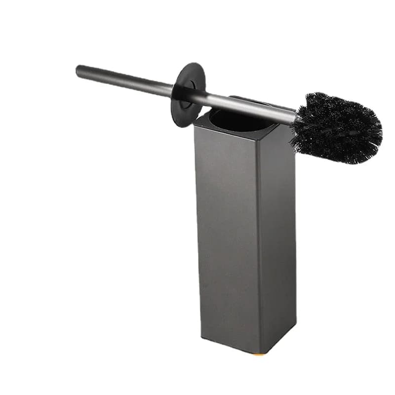 Set di scopini per wc a parete spazio per la pulizia della toilette in alluminio con manico lungo per Set di servizi igienici per uso domestico colore grigio nero bianco