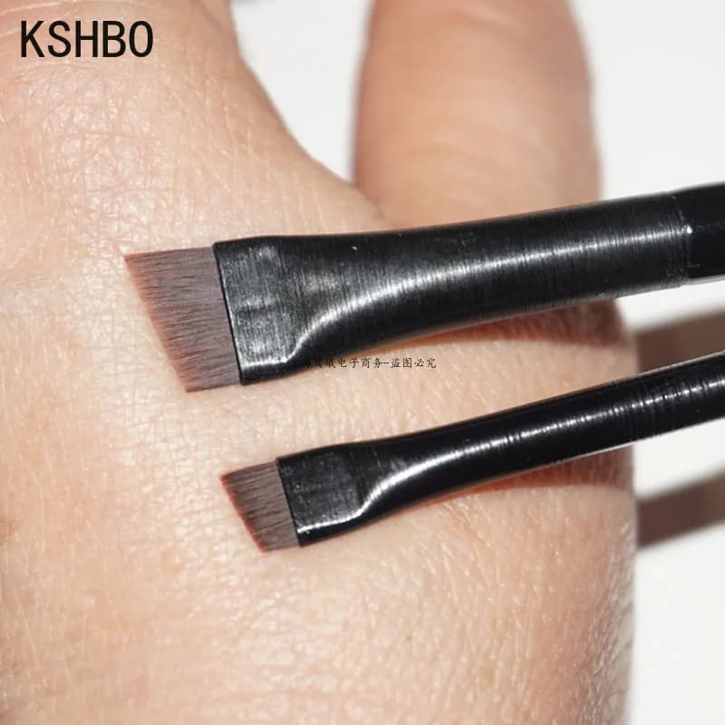 KSHBO Set di 2 Pennelli per Sopracciglia e Eyeliner, Pennello Angolato Portatile per Trucco Femminile