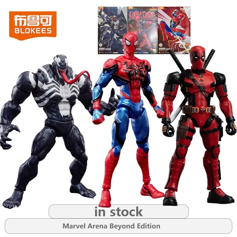 Bruco Original Marvel Serie Striving for Excellence Spider-Man e Deadpool, Action Figure Anime, Modellini da Assemblare, Giocattoli e Regali per Ragazzi