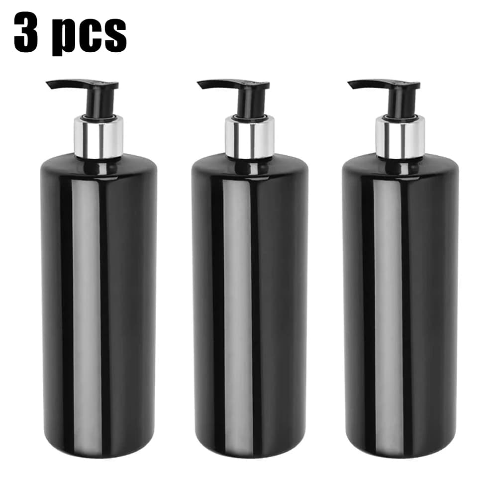 3PCS 500ml PET Bottiglie vuote con pompa Bottiglie riutilizzabili per dispenser di lozioni per shampoo con dispenser a pompa Bagno da viaggio Salone