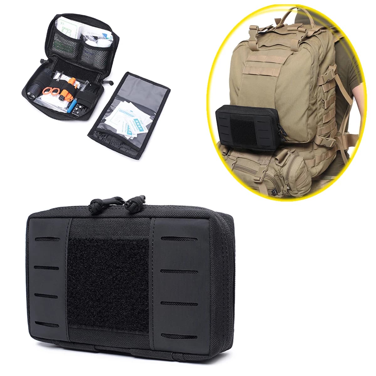 Kit di pronto soccorso tattico EMT Borsa medica IFAK Molle Custodia tattica per traumi di emergenza per campeggio, escursionismo a casa, caccia