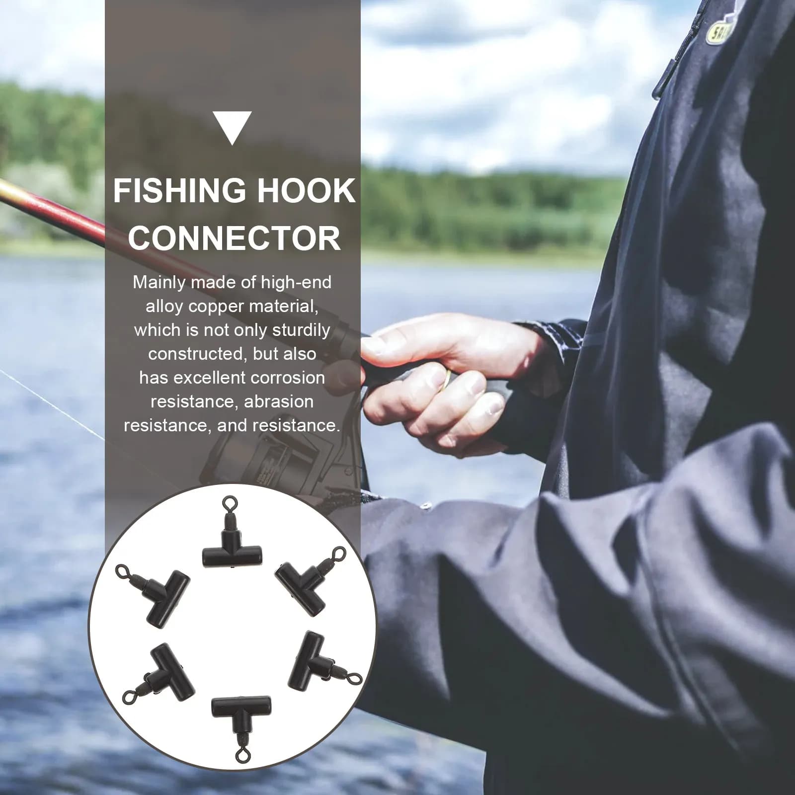 15pcs Fishing Swivel Connector Alloy Copper ABS Flexible Rotation Portable Accessory Outdoor Rolling Swivels Hook