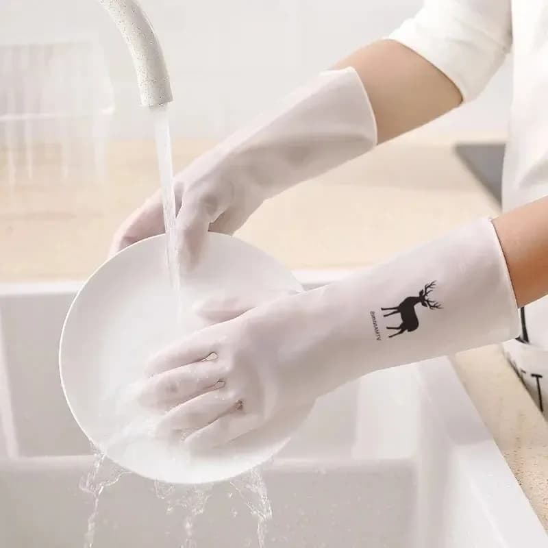Guanti impermeabili per la pulizia dei lavori domestici Pulizia della cucina Guanti per lavare i piatti in lattice Guanti in gomma resistenti all'usura