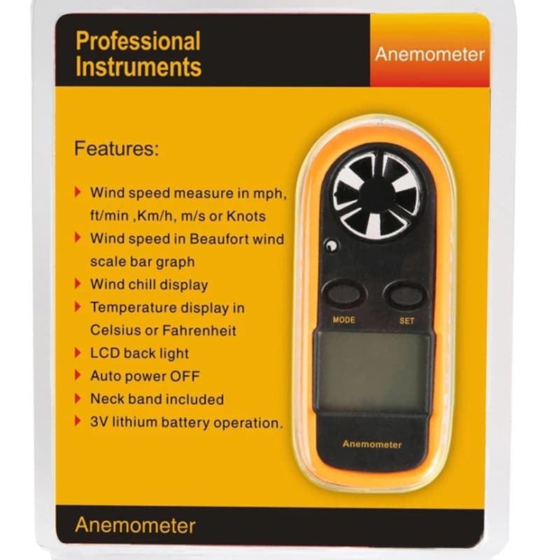 DT16 Digital Anemometer GM816, Mini Pocket Wind Meter Thermometer, Portable Wind Speed Gauge for Outdoor Sailing Drone Hiking,