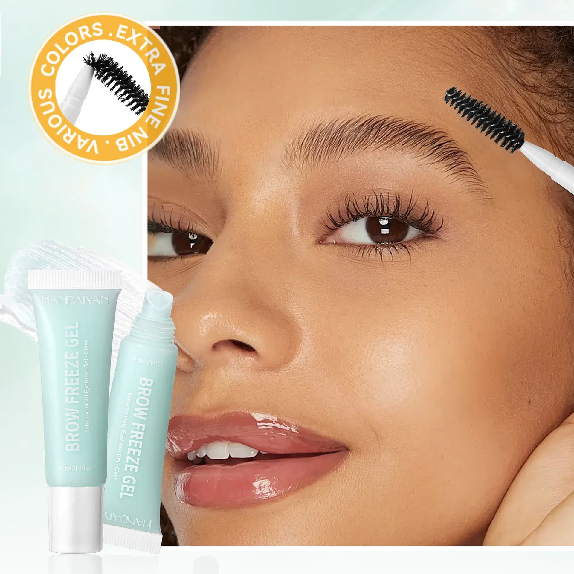 Waterproof, long-lasting transparent eyebrow gel, fast drying, natural styling, without drooping, wild eyebrow cream makeup mascara