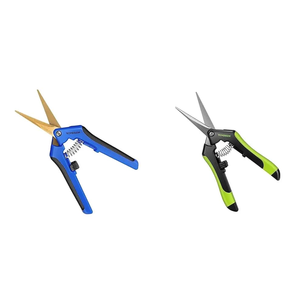 Set di 2 Forbici da Giardinaggio Curve da 6,5 Pollici e Set di 2 Forbici da Giardinaggio da 6,5 Pollici con Lama Dritta