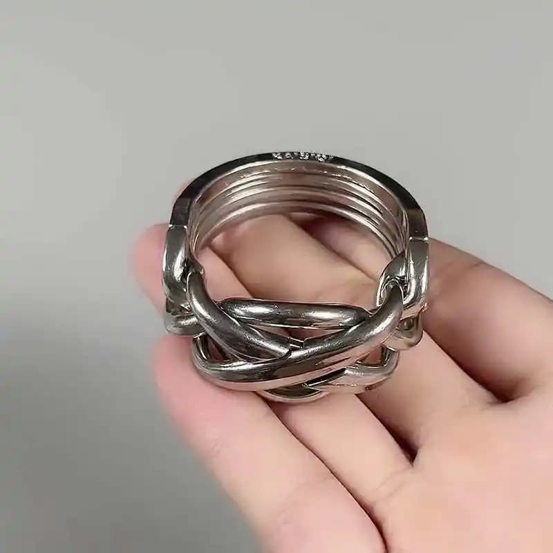 Anello magico Puzzle Disentanglement Rompicapo Regali unici per adolescenti Adulti Sblocca ad incastro Test logico IQ Giocattoli educativi