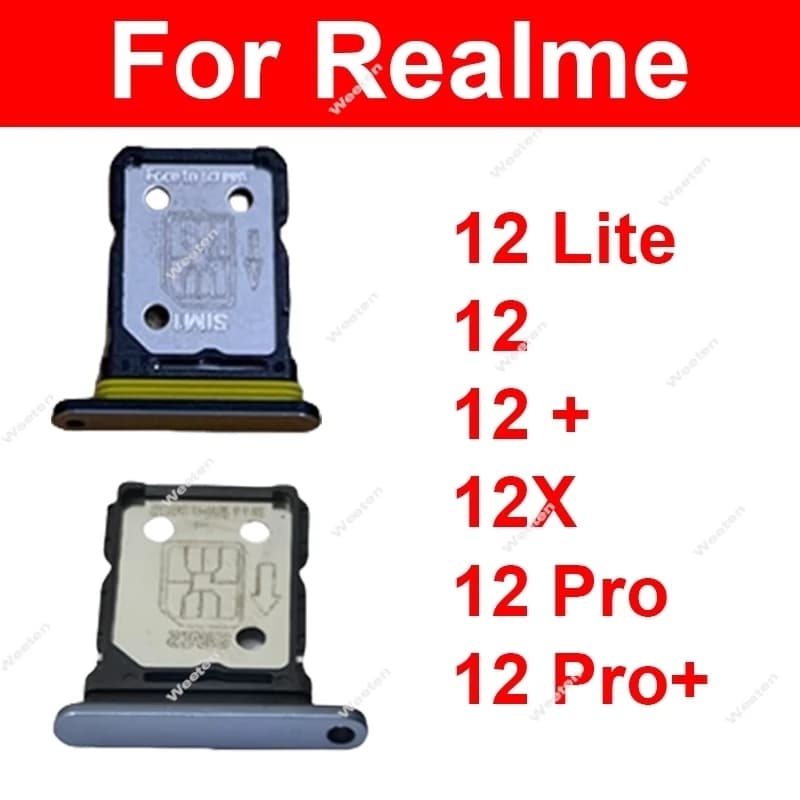 Vassoio porta SIM per Realme 12 Lite Plus 12X 12 Pro Plus 4G 5G, supporto SIM, slot porta SIM, ricambio per riparazione