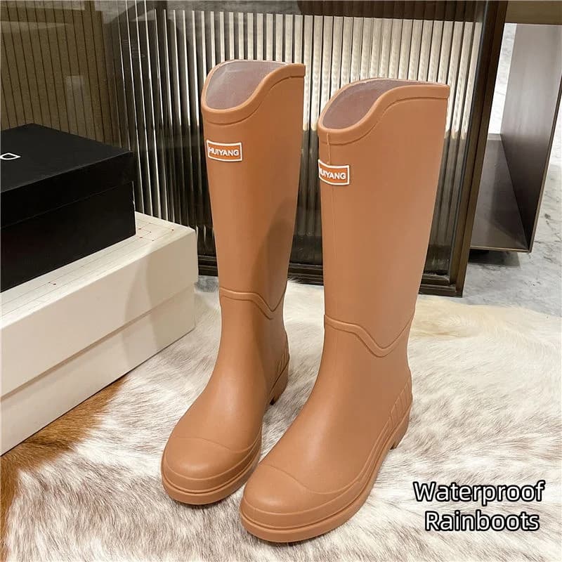 Rain Shoes Women Fashion Adult Rain Boots Mid-calf Water Shoes Water Boots Non-slip Breathable Ladies Outer Waterproof Shoes