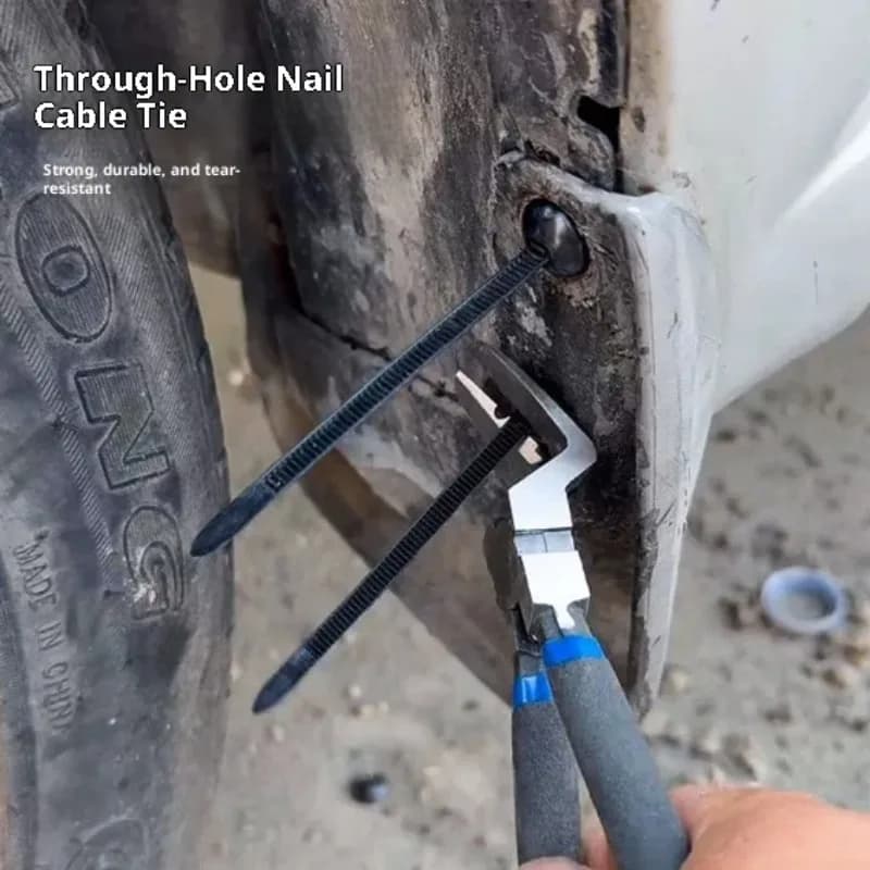 Nylon Cable Tie Buckle, Universal Self-locking Plastic Fastener Clip Screw Replacement for Car Fender Liner Bumper Cover