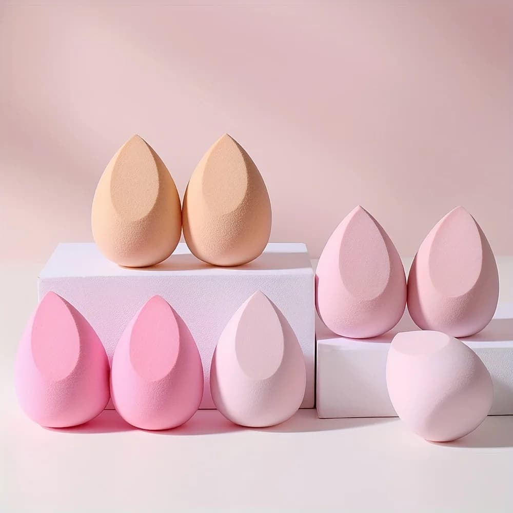 8 sponges for pink makeup: hydrophilic blenders without latex for foundation/powder/cream | Professional aerograph finishing for beginners
