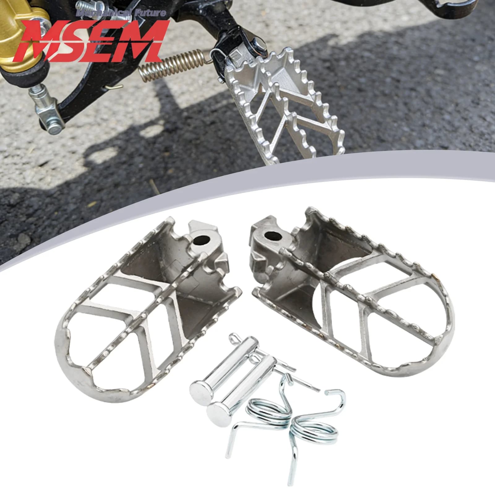 Pedane Universali in Acciaio Inox per Moto da Cross Honda CRF 50/70/80/100 e Yamaha TW200