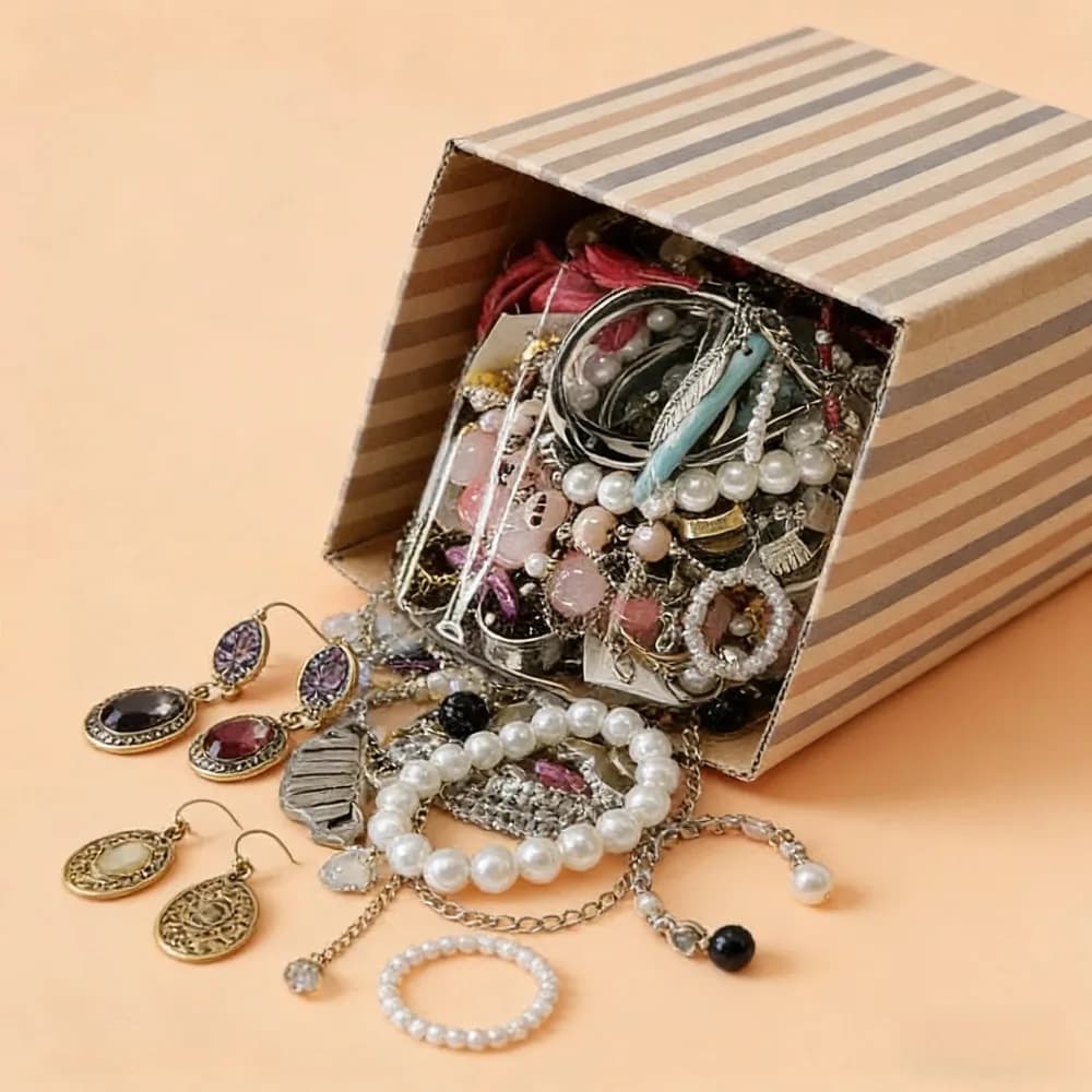 These delightfully mysterious vintage jewelry pieces, including rings, vintage earrings, necklaces, and bracelets, exude retro charm and are incredibly versatile.