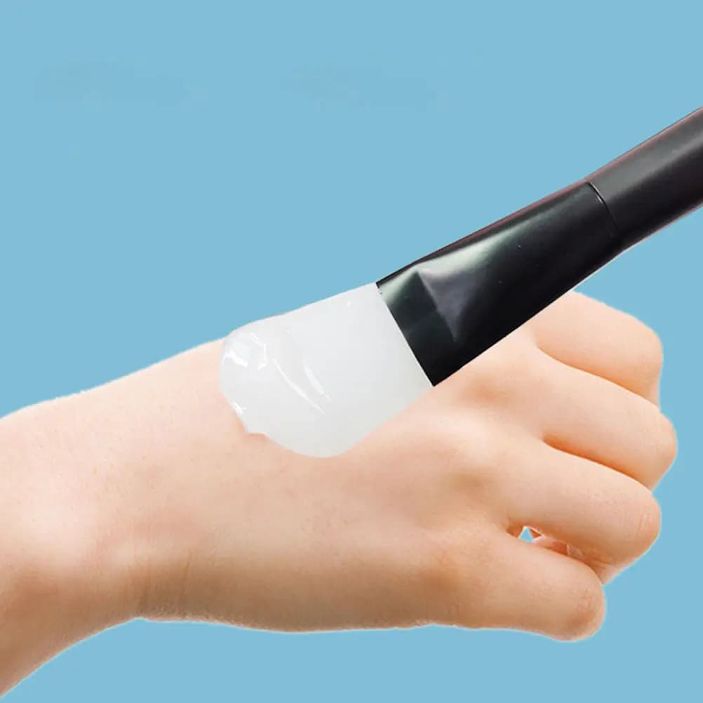2 Pennelli per Maschera Viso a Doppia Testa, Applicatore per Maschere di Fango e Creme, Applicazione Uniforme, Portatile, Ideale per Viaggi, Regalo