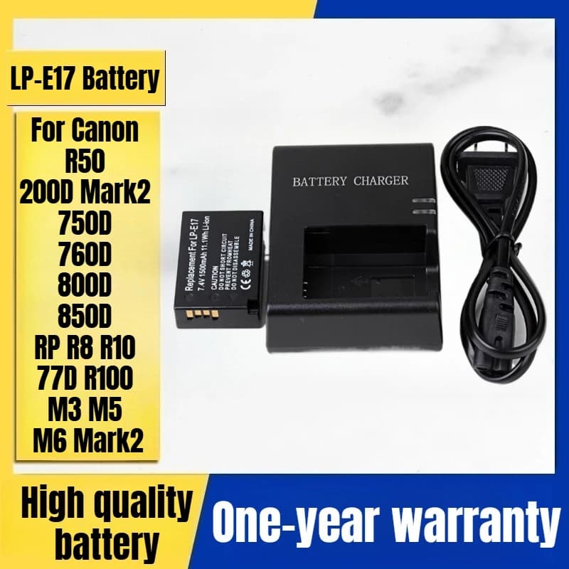 LP-E17 Charger Camera Battery Suitable for Canon R50 200D Mark2 750D 760D 800D 850D RP R8 R10 77D R100 M3 M6 Mark2