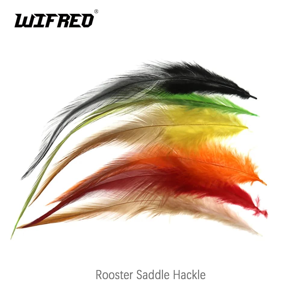 Wifreo 50 pz gallo sella Hackle Fly legatura gallo piume gallo Schlappen per trota salmone Bass Saltwater Streamer legatura