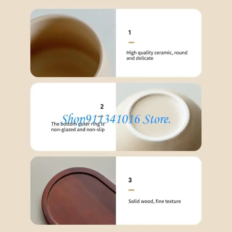 Ceramic Spices Jars 3 Piece Set With Wooden Lid And Spoon For Sugar Salt Pepper