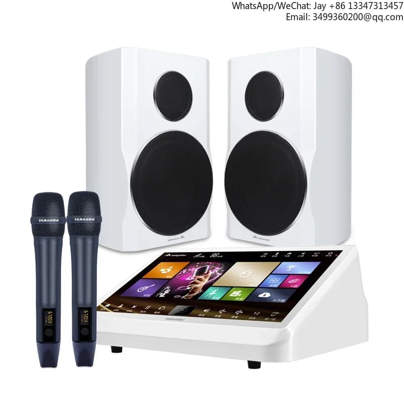 Macchina Karaoke Portatile 4TB con Schermo Touch da 15,6 Pollici e Altoparlante da 8 Pollici, Lettore Musicale per Feste