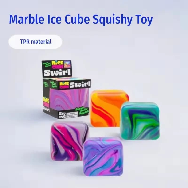Squishy a forma di cubetto di ghiaccio trasparente da 5,5 cm, Giocattolo antistress NeeDoh riempito di gel, Palla sensoriale morbida e appiccicosa, Regalo a lento ritorno a forma di calza di Natale