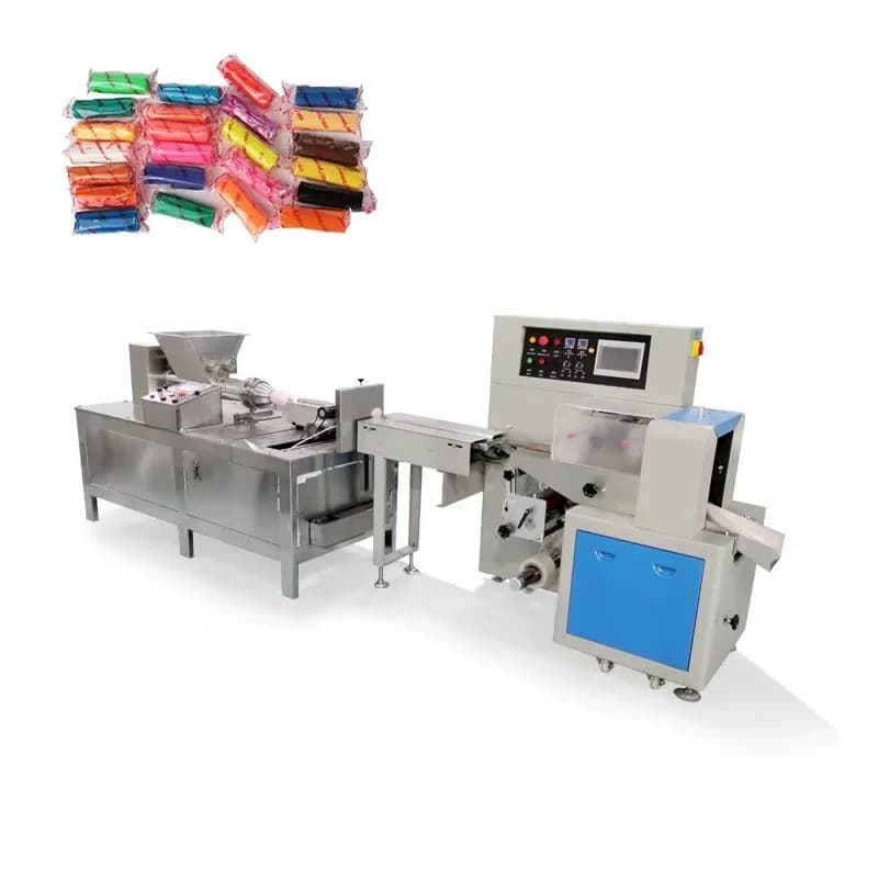 Macchina Automatica Personalizzata per Modellare, Estrudere e Confezionare Pasta da Modellare, Plastilina e Argilla con Imballaggio Orizzontale a Flusso Continuo