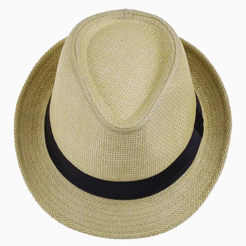 LNPBD Cappello Panama Jazz in Paglia Unisex alla Moda Estivo Casual Trendy da Spiaggia per Uomo e Donna, Cappello Fedora da Cowboy, Cappello da Gangster