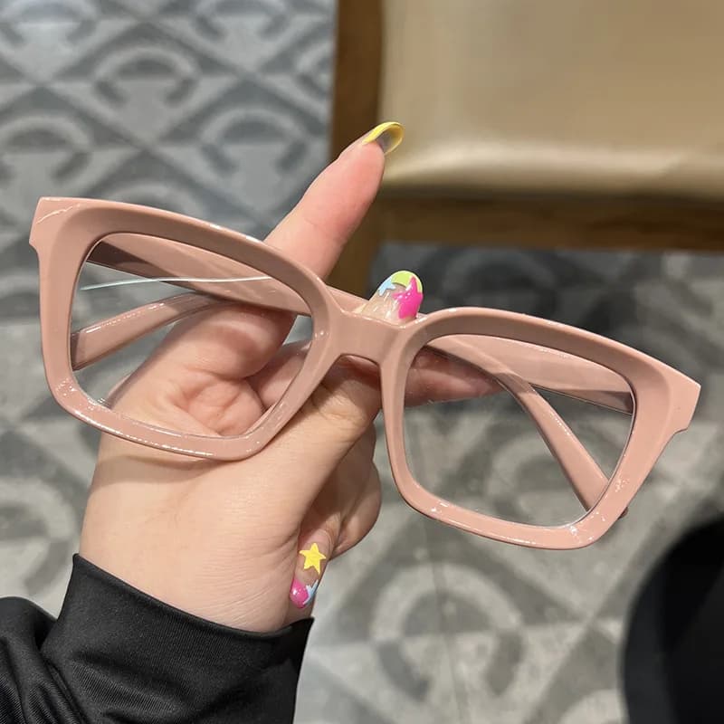 Occhiali da sole quadrati con montatura grande Occhiali da sole con lenti per PC vintage Occhiali da sole alla moda Occhiali antiriflesso da donna anti-luce blu