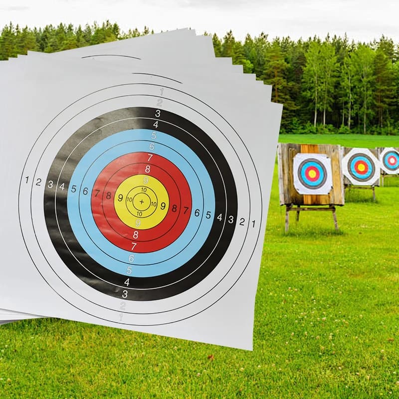15 pezzi di carta bersaglio per allenamento da competizione pratica di tiro professione tiro con l'arco foglio di carta bersaglio per arco ricurvo all'aperto