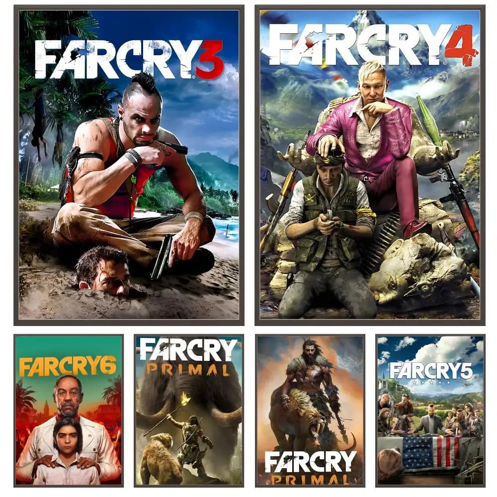 Poster del gioco Thrilling Open World f-Far Cry, decorazione da parete versatile, HD, impermeabile, autoadesiva, per qualsiasi spazio, regalo ideale