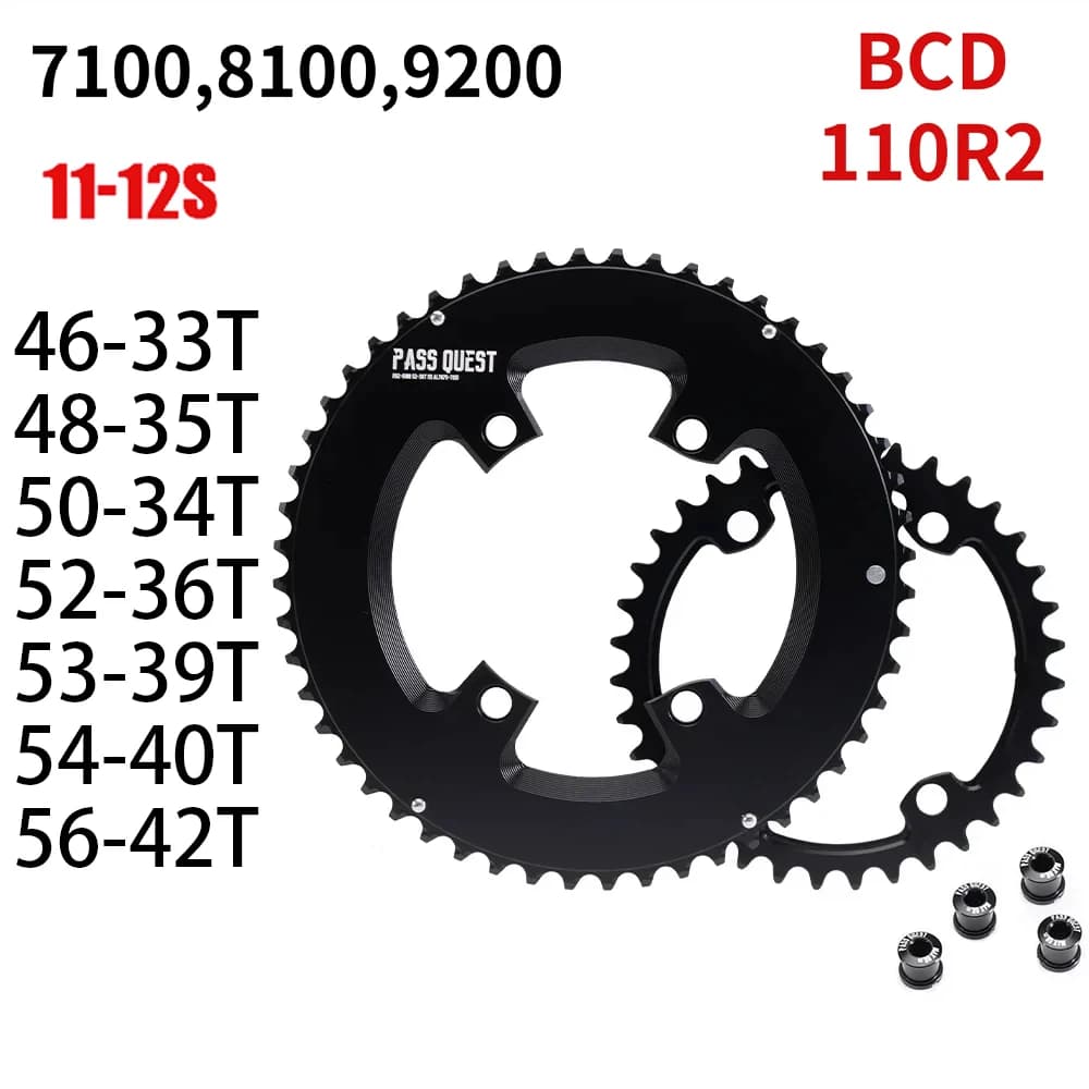 110bcd doppio corona rotonda per Shimano 105 R7100 UT R8100 DA R9200 Di2 bici DA strada 52 36T 53 39T 54 40T 50 34 48 35 46-33T