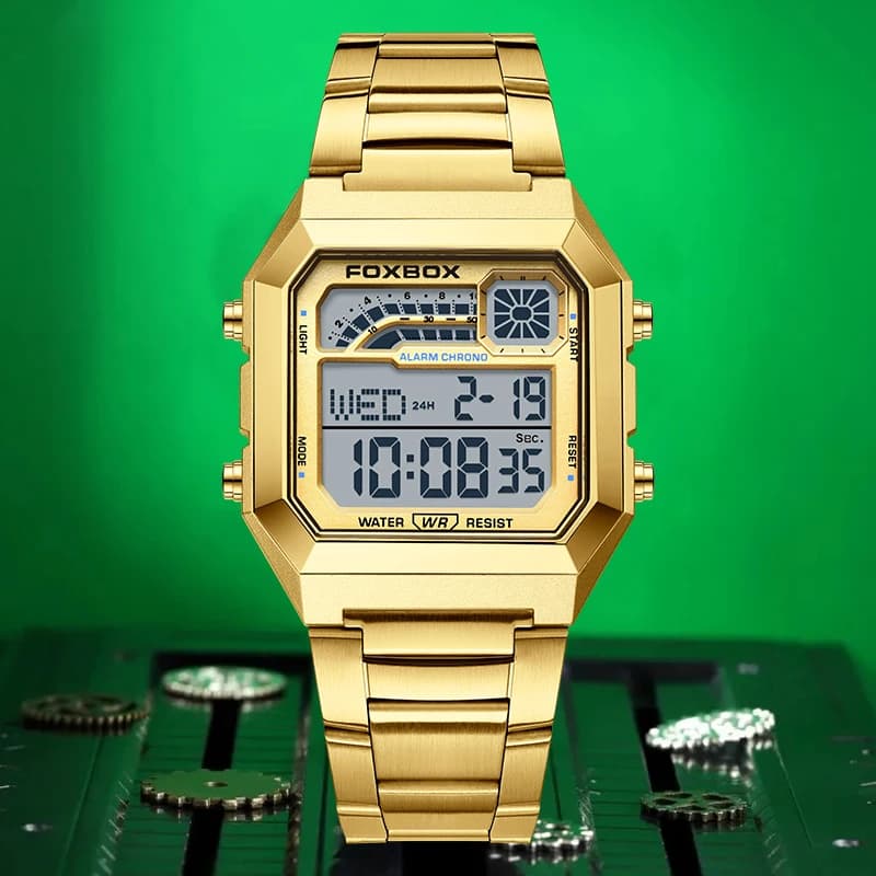 FOXBOX LIGE Fashion Luxury Digital Man Watch Casual Sports Waterproof HD Luminous Watches for Men Movement Electronic Wristwatch