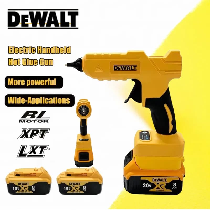 Pistola per colla a caldo elettrica DEWALT 20V, strumento fai-da-te per riparazioni, saldatura a caldo, pistola ad aria calda con ugello anti-scottatura