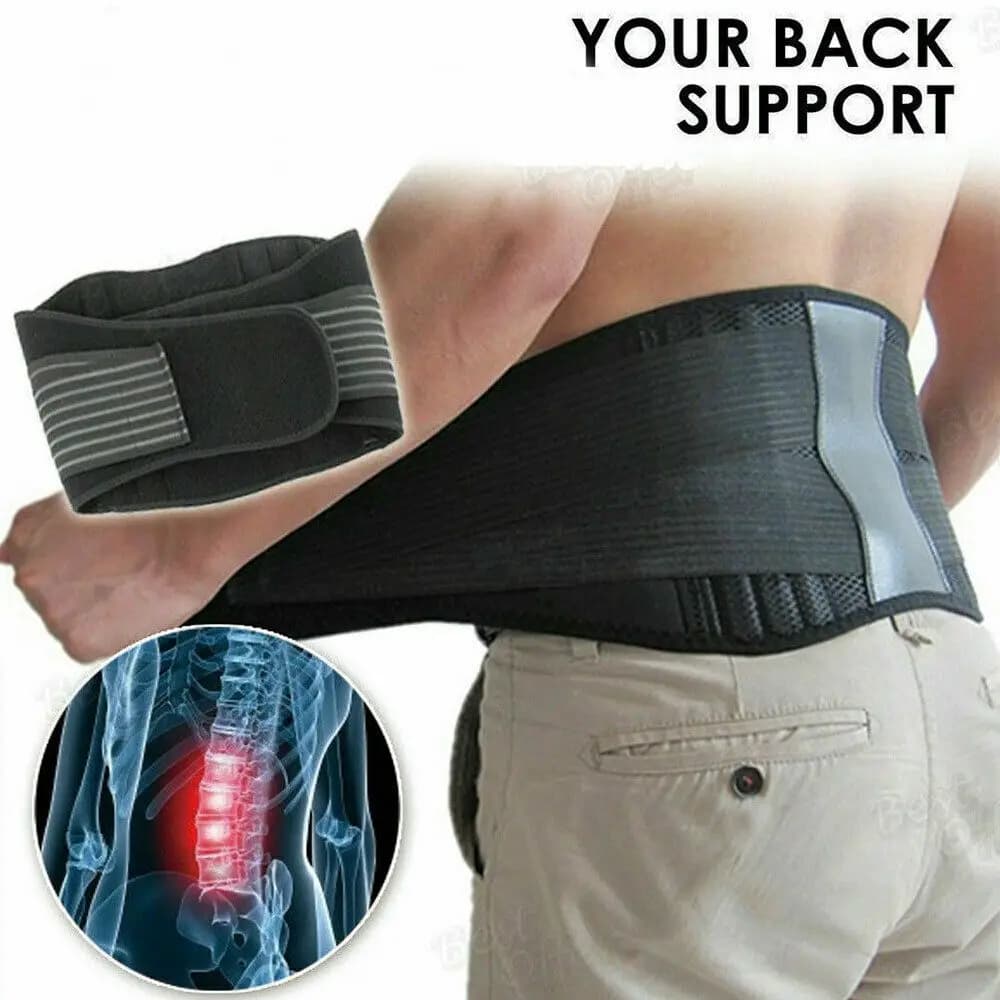 Cintura di supporto per la schiena magnetica unisex Terapia autoriscaldante regolabile Cintura di supporto per la vita posteriore Fascia per massaggio con tutore lombare Assistenza sanitaria