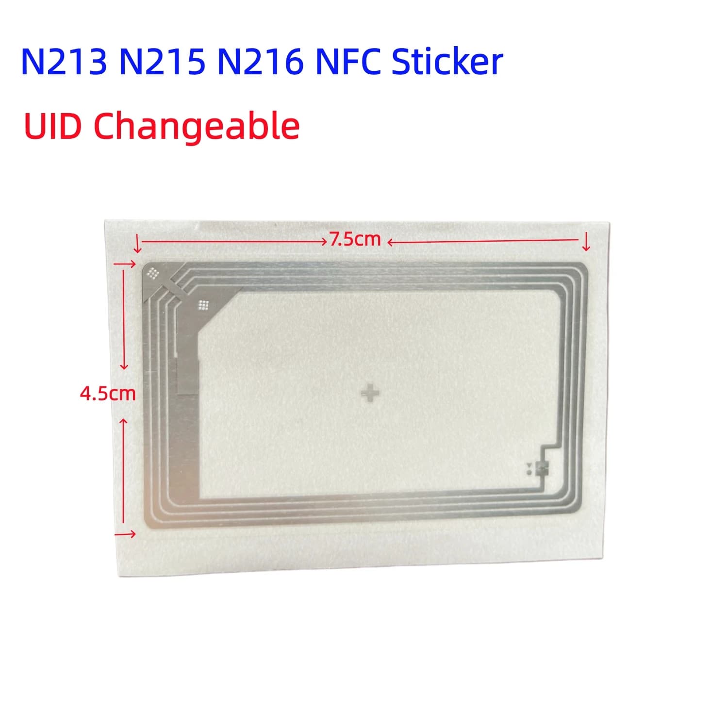 NFC N213 N215 N216 UID Modificabile Scrivibile 13.56mhz Adesivo Inlay con Antenna Quadrata Smart Tag Compatibile con Telefoni Cellulari NFC