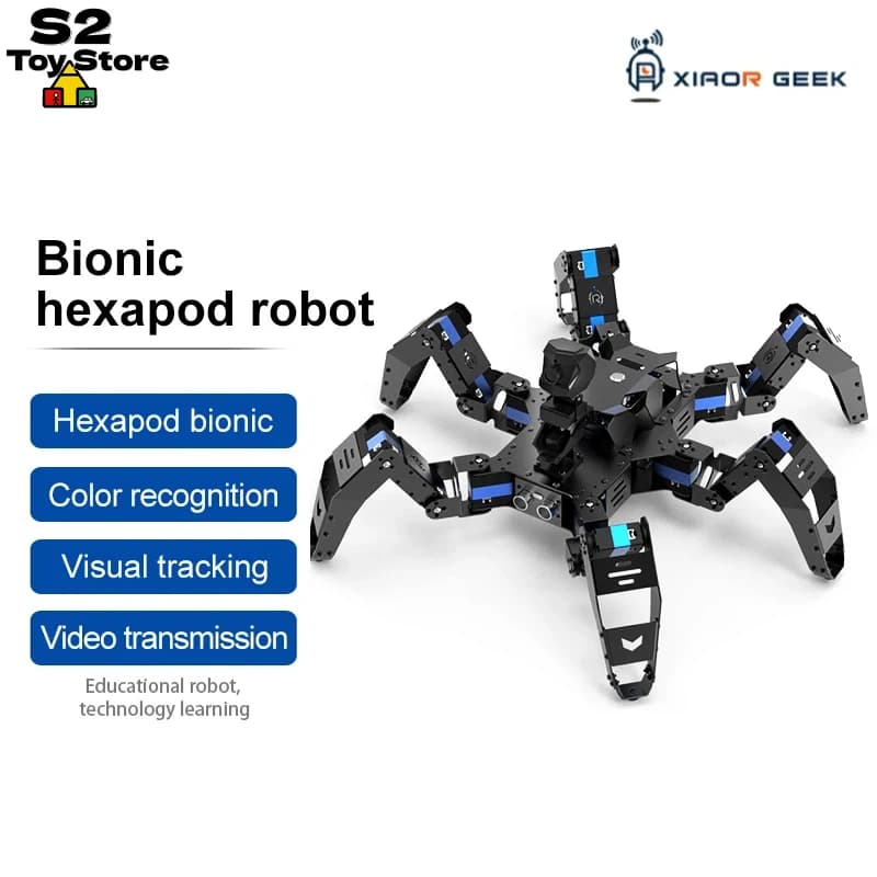 Robot Bionic Spider Esapode XiaoR Geek Tech with Raspberry Pi 5 4B, AI Vision, Python Vocal Control, WiFi, 20 DOF for STEM Users