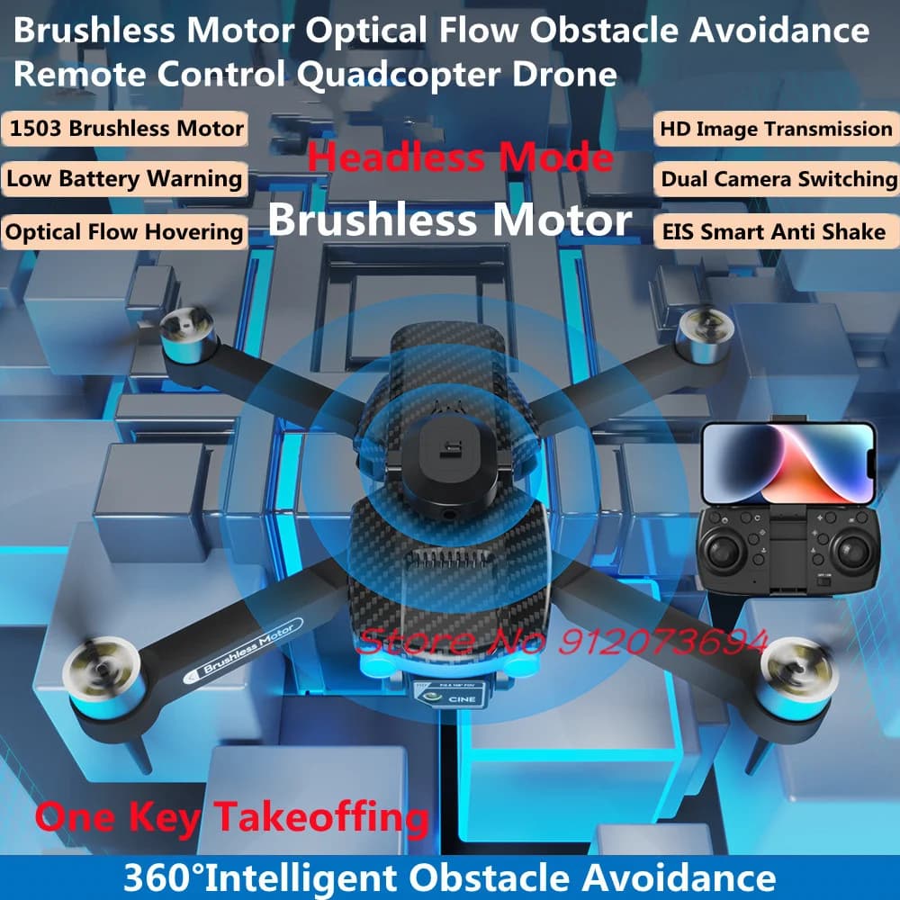 Brushless Obstacle Avoidance Remote Control Quadcopter Drone EIS Smart Anti Shake Low Battery Warn RC Quadcopter Drone Model