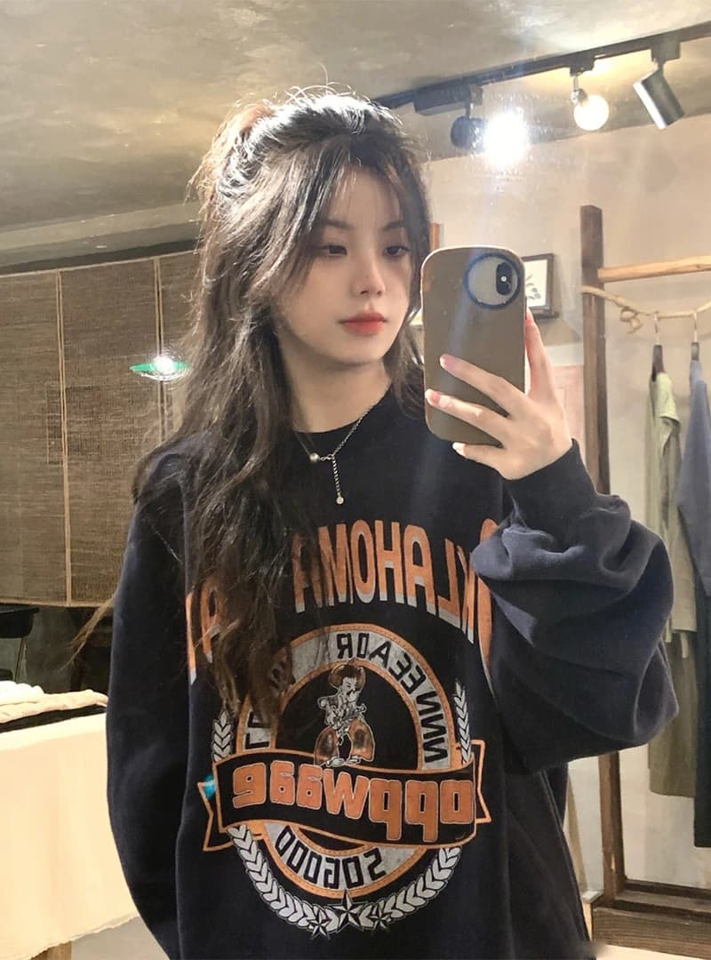 Fall 2026 Women's Thickened Fleece Hoodie Trendy Loose round Neck Top Korean Style Long Sleeve Commute Fashion plus Size