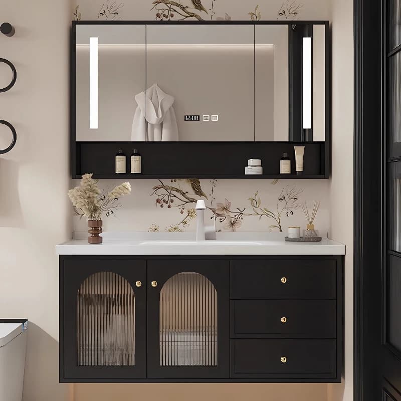 Mobili da bagno leggeri postmoderni Lavabo in piedi Armadietto da bagno per riporre il trucco Specchio funky WC Gabinete Mobili per hotel
