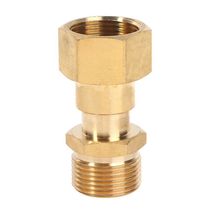 1Pc M22 14mm Brass High Pressure Washer Swivel Joint Connector Hose Fitting Thread 360 Degree Rotation Hose Sprayer Connector‘