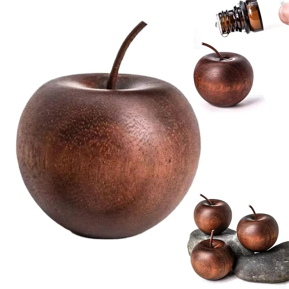 Diffusore di Oli Essenziali in Legno Elegante - Stile Mela, Senza Calore, per Auto/Camera da Letto/Bagno, Profumo Naturale, Regalo, Arredamento Spa e Casa
