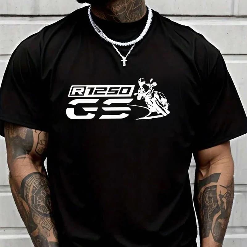 T-Shirt Creativa con Stampa Moto R 1250 Gs per Fan, Maglietta Estiva a Maniche Corte Casual per Uomo e Donna, Streetwear